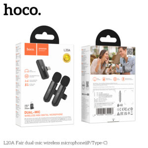 Microphone không dây hai mic L20A công bằng (iP/Type-C)