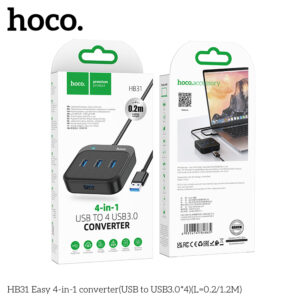 Bộ chuyển đổi 4 trong 1 HB31 Easy (USB sang USB3.0*4)(L=0.2M)