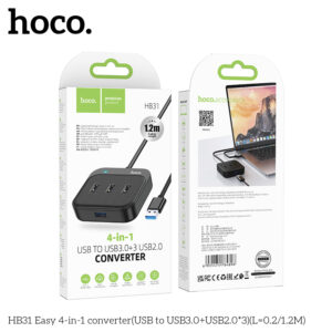 Bộ chuyển đổi 4 trong 1 HB31 Easy (USB sang USB3.0+USB2.0*3)(L=1.2M)