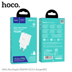 Cốc sạc nhanh Hoco C80A Plus Rapido PD20W QuickCharge 3.0 (EU)