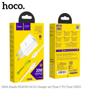Bộ sạc nhanh Hoco C80A Rapido PD20W+QC3.0 (TypeC to TypeC)