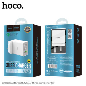Bộ sạc ba cổng C48 Breakthrough QC3.0 (UK)