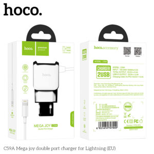 Bộ sạc cổng đôi C59A Mega joy cho iPHONE (EU)