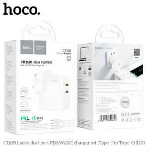 Bộ sạc nhanh cổng kép Hoco C110B Lucky PD35W (C to C)