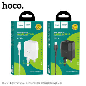 Bộ sạc cổng kép C77B Highway (kèm cáp iP) (UK)
