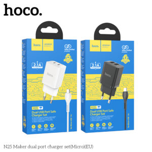 Bộ sạc cổng kép Hoco N25 Maker (kèm cáp to Micro)