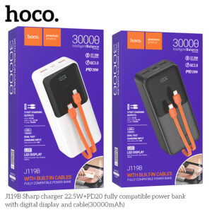 Bộ sạc dự phòng Hoco J119B Sharp 22.5W + PD20 (30000mAh)