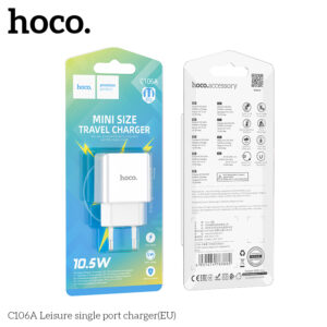 Cốc sạc  Hoco một cổng C106A Leisure (EU)