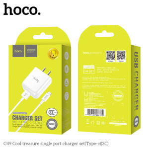 Bộ sạc một cổng C49 Cool Treasure (kèm cáp TypeC) (3C)