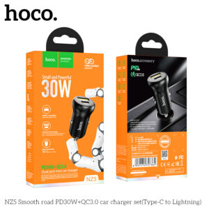 Bộ sạc nhanh xe hơi Hoco NZ5 SMOOTH ROAD PD30W+QC3.0