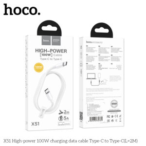 Cáp sạc nhanh Hoco 100W X51 Type C to Type C (L=2M)