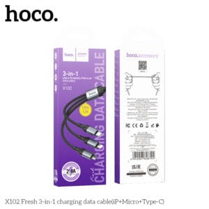 Cáp Hoco 3 trong 1 X102 Fresh (iPhone+Micro+Type C)