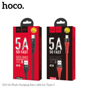 Cáp dữ liệu sạc nhanh Hoco Flash U53 5A Type C
