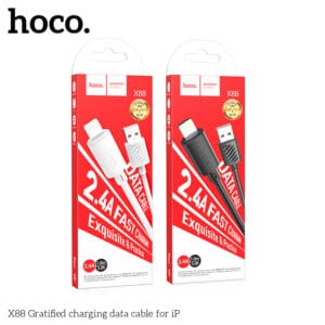 Cáp dữ liệu sạc Hoco Gratified X88 iPhone 1M (chưa đóng gói)