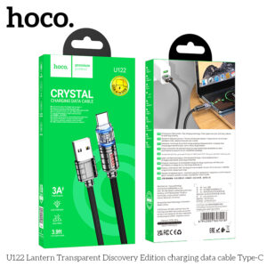 Cáp sạc nhanh Hoco chân Type C U122 (có đèn báo)