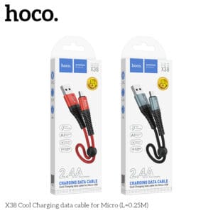 Cáp dữ liệu sạc X38 Cool Charging cho Micro (L=0.25M)