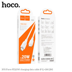 Cáp dữ liệu sạc X93 Force 60W Type C to Type C (L=1M)