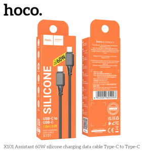 Cáp dữ liệu kèm sạc silicon X101 Assistant 60W Type-C đến Type-C