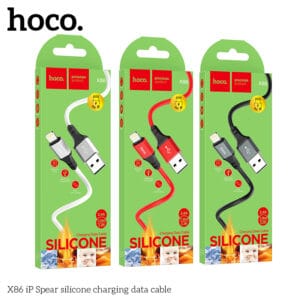Cáp dữ liệu sạc Hoco silicon X86 Spear 2.4A cho iPhone