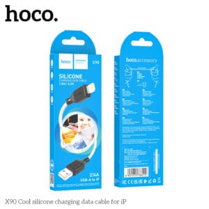 Cáp dữ liệu sạc silicon Hoco X90 2.4A Cool cho iPhone