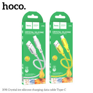 Cáp dữ liệu sạc silicon Hoco X98 3A Crystal Ice Type C