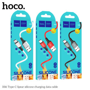 Cáp dữ liệu sạc silicone Hoco X86 Spear 3A Type C