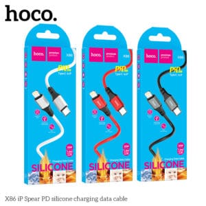 Cáp dữ liệu sạc silicone X86 iP Spear PD