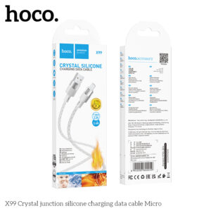 Cáp dữ liệu sạc silicone Hoco X99 2.4A kèm cáp Micro