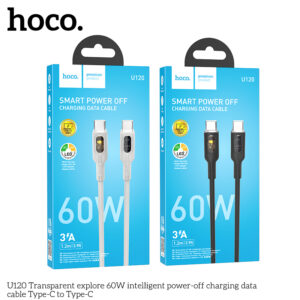 Cáp sạc nhanh Hoco tắt nguồn thông minh U120 60W C to C