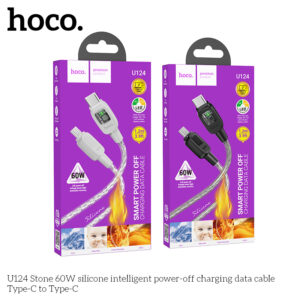 Cáp dữ liệu sạc tắt nguồn thông minh silicone U124 60W type C to type C