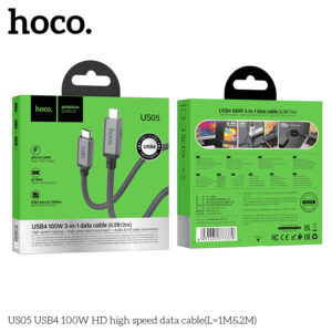 Cáp dữ liệu tốc độ cao US05 USB4 100W HD (L=1M)