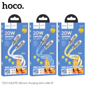 Cáp dữ liệu + sạc nhanh silicone Hoco U113 Solid PD20W TypeC to iP