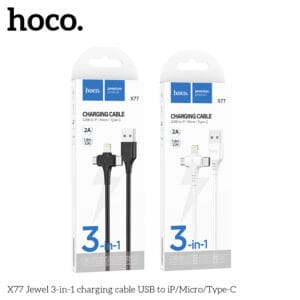 Cáp sạc 3 trong 1 X77 Jewel USB sang iPhone/Micro/Type-C