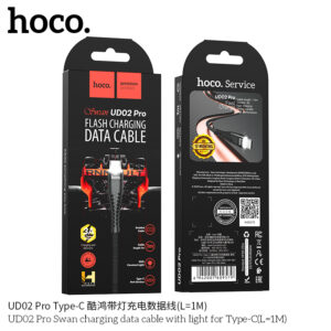Cáp sạc Hoco UD02 Pro 3A cho Type C (1M)- Có đèn LED
