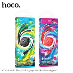 Cáp sạc kéo đôi 3 trong 1 X75 (iP+Micro+Type-C)