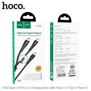Cáp Hoco sạc nhanh + truyền dữ liệu 2 in 1 U102 SUPER 100W (TYPEC to TYPEC+TYPEC)