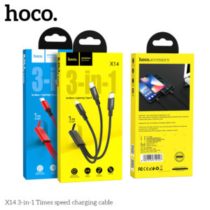 Cáp sạc Hoco tốc độ 3 trong 1 X14 iPhone+Micro+TypeC