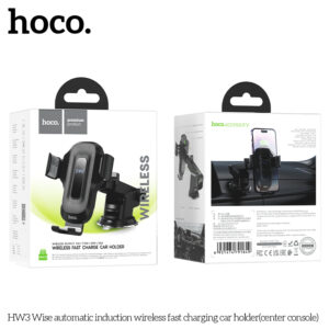 Giá đỡ sạc nhanh không dây cảm ứng tự động Hoco HW3 Wise (bảng điều khiển trung tâm)