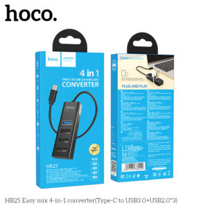 Bộ chuyển đổi Hoco 4 in 1 HB25 Easy Mix (Type-C sang USB3.0 USB2.0*3)