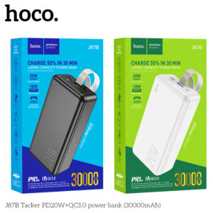 Sạc dự phòng J87B Tacker PD20W+QC3.0 (30000mAh)