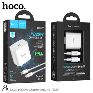 BỘ CỐC CÁP SẠC NHANH HOCO DC39 LIGHTNING