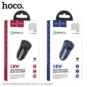Bộ sạc xe hơi Hoco Z39 QC3.0 18W cổng kép