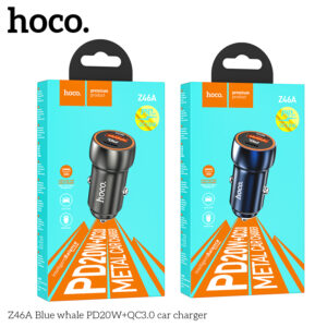 Bộ sạc nhanh xe hơi Hoco Z46A Cá voi xanh PD20W+QC3.0