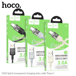 Cáp dữ liệu sạc trong suốt U129 Spirit Type-C