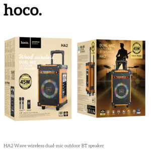 Loa Bluetooth ngoài trời hai mic không dây Hoco HA2 Wave