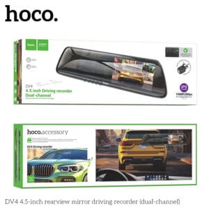 Máy ghi hành trình gương chiếu hậu DV4 4,5 inch (kênh kép)