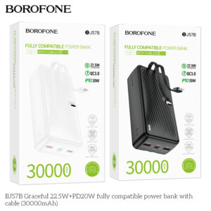 Pin dự phòng BJ57B 22,5W+PD20W kèm cáp (30.000mAh)