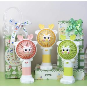 Quạt cầm tay hình Hươu (kệ để điện thoại Có LeD)